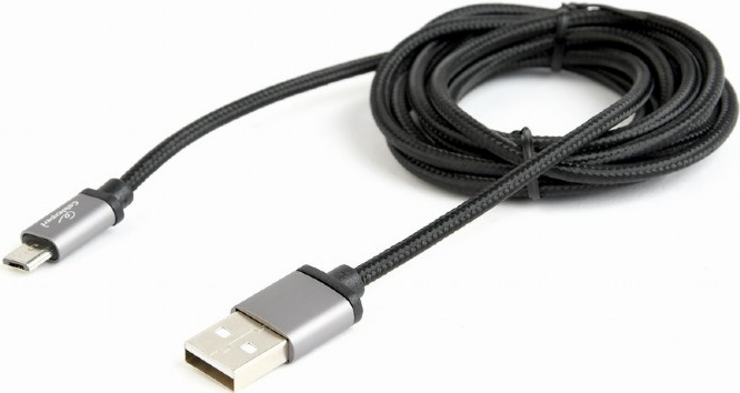 Gembird! Baumwolle geflochtenes Micro-USB-Kabel / 1,8 m / schwarz (CCB-mUSB2B-AMBM-6)