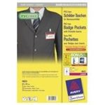 AVERY Zweckform Namensschild-Tasche, 90 x 60 mm transparent, aus PVC-freiem Material, mit 3-fach Lochung zur (4823)