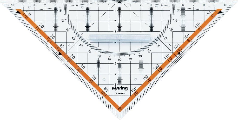 Rotring Centro Large Geometry Geodreieck 25 cm Kristallklar