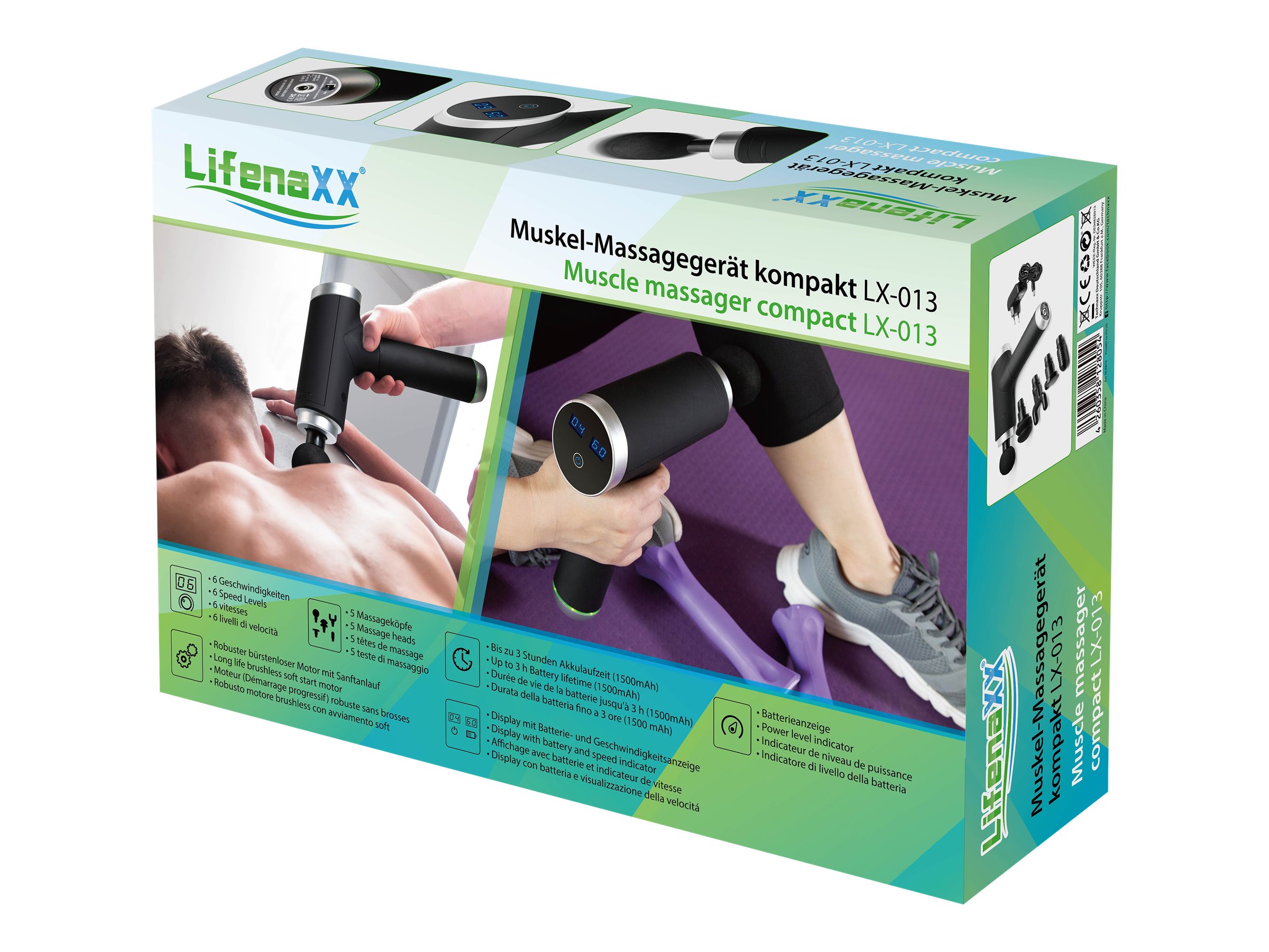 Technaxx LifenaXX LX-013 Massagegerät Schnurlos Schwarz - Silber