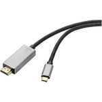 Renkforce RF-4995148 USB-C® / HDMI Adapterkabel [1x USB-C® Stecker - 1x HDMI-Stecker] Schwarz Geflechtschirm 1.00 m (RF-4995148)