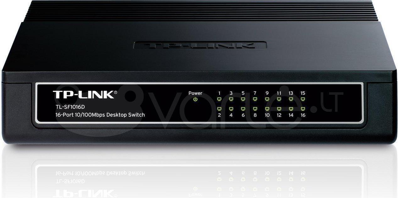 TP-Link TL-SF1016D 16-Port 10/100 Desktop Switch Schwarz