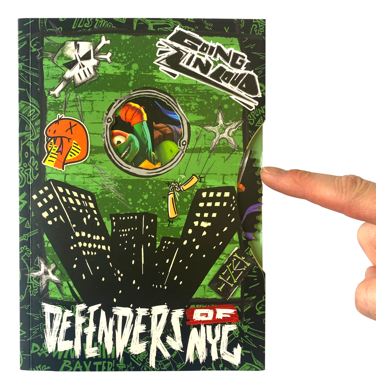Thumbs Up Notizbuch TMNT Spinner 80 Blätter Liniert Mehrfarbig
