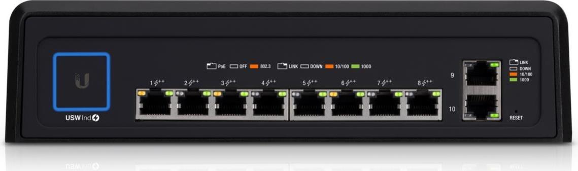 Ubiquiti UniFi Industrie 10-Port Switch mit High-Power 802.3bt PoE++ UniFi® Switches _and_ Router (USW-INDUSTRIAL_D)