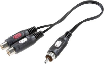 SpeaKa Professional Cinch Audio Y-Adapter [1x Cinch-Stecker - 2x Cinch-Buchse] Schwarz (SP-7869820)