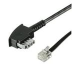 Wentronic Goobay TAE-N Anschlusskabel (International), Schwarz, 6 m - TAE-N-Stecker auf RJ11-Buchse (6P2C) (50307)