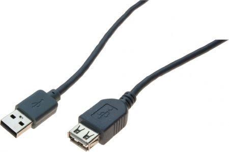 EXERTIS CONNECT USB 2.0 Verlängerungskabel, USB Stück A / USB Bu. A, 1,0 m USB-Kabel für Standardanw