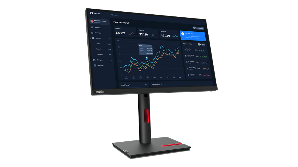 Lenovo ThinkVision T22i-30 21,5" Full HD IPS Monitor Raven Black