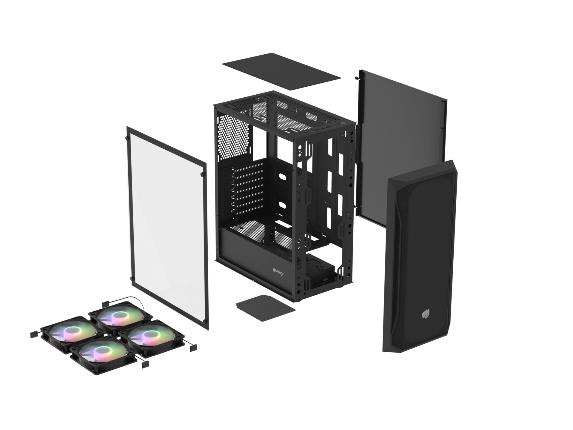 FURY Shobo SH4F RGB Midi Tower Gehäuse Schwarz