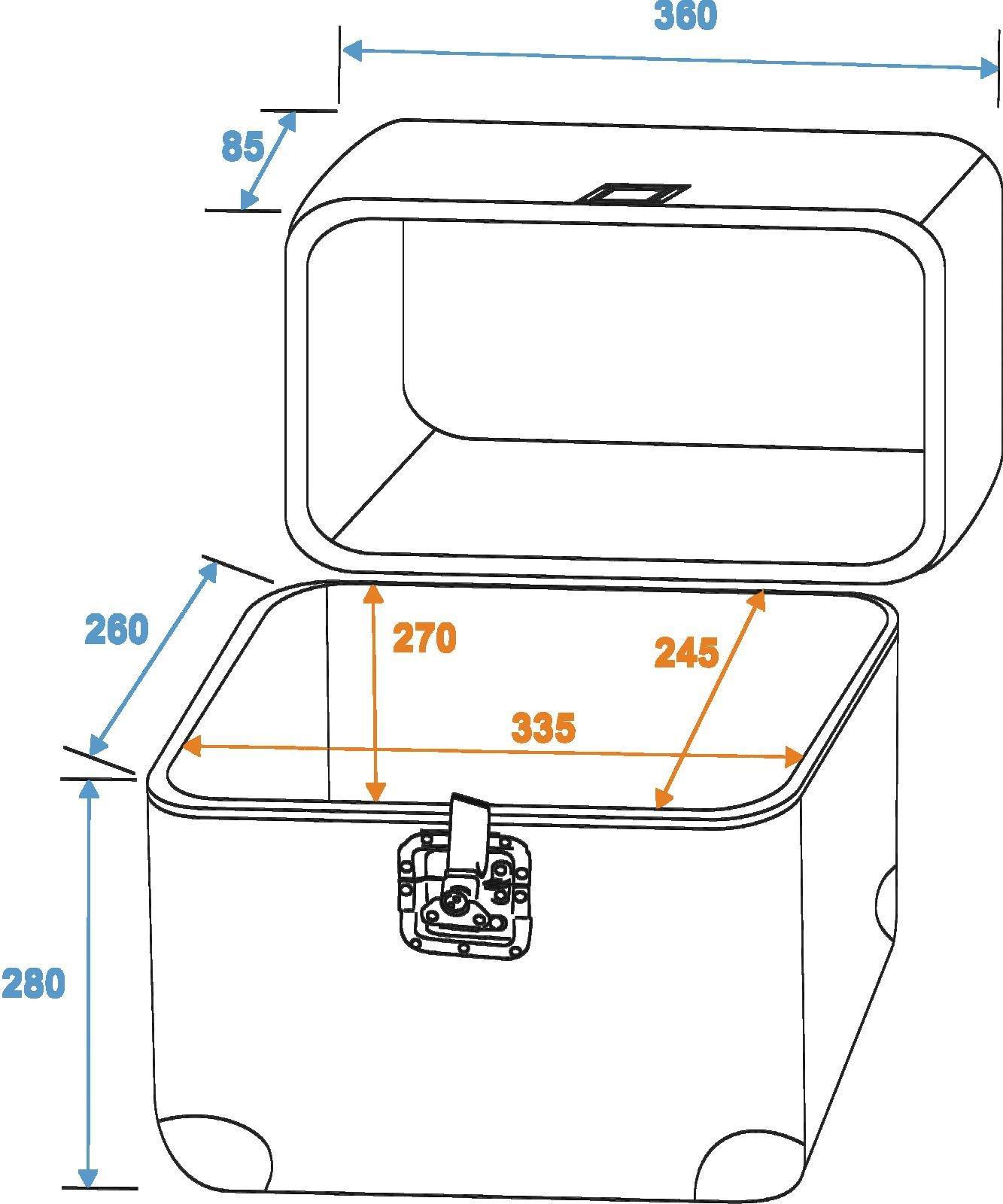 ROADINGER Platten-Case ALU 75/25, abgerundet, blau (30110036)