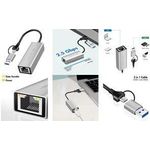 LogiLink USB-A/-C auf 2.5G Ethernet-Netzwerkadapter grau (UA0422)