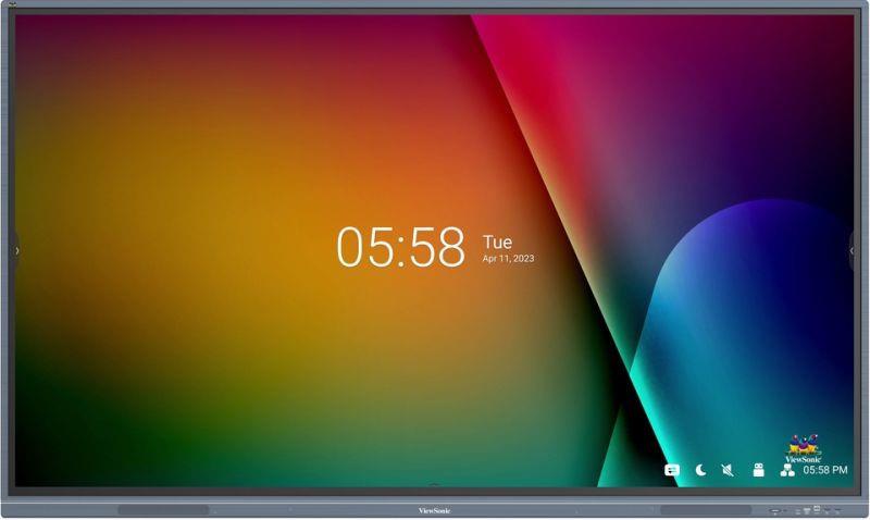 Viewsonic IFP8633-G. Produktdesign: Interaktiver Flachbildschirm. Bildschirmdiagonale: 2,18 m (86"), Bildschirmtechnologie: LED, Display-Auflösung: 3840 x 2160 Pixel, Helligkeit: 450 cd/m², HD-Typ: 4K Ultra HD, Touchscreen. WLAN. Installiertes Betriebssystem: Android 11. Produktfarbe: Schwarz (IFP8633-G)