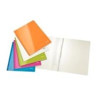 LEITZ Schnellhefter WOW, DIN A4, Karton, pink metallic aus PP-laminiertem Karton, 300 g-qm, Fassungsvermögen: - 10 Stück (3001-00-23)