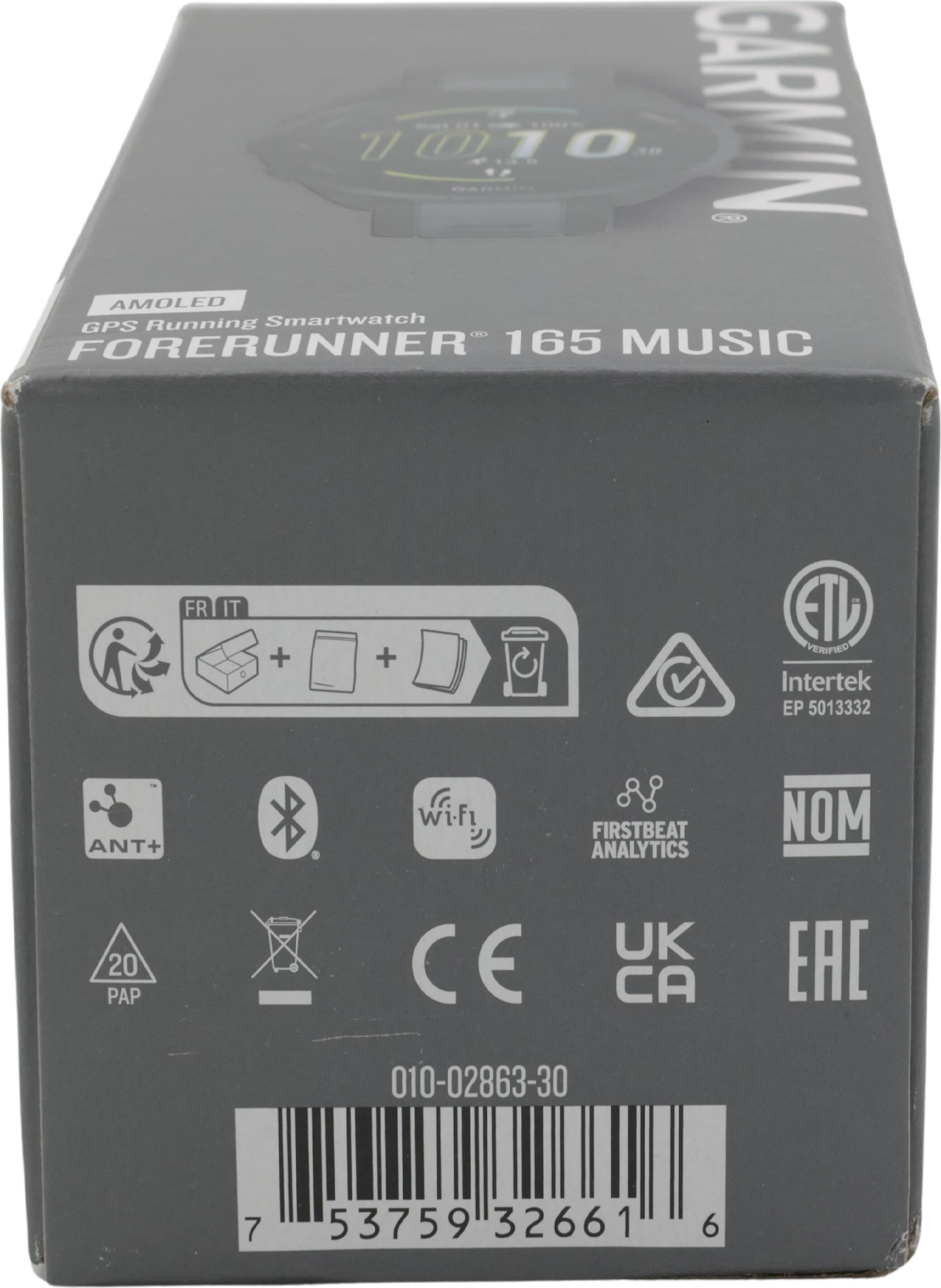 Garmin Forerunner 165 Music Sportuhr 1.2" AMOLED 4 GB Bluetooth ANT+ GPS Schwarz