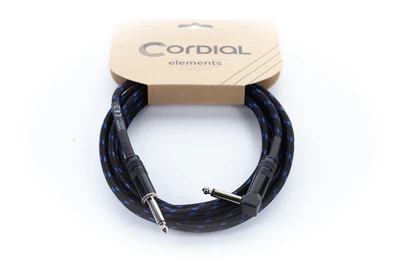 Cordial 14780 Instrumentenkabel 6,3 mm Klinke mono auf 6,3 mm Klinke mono 3 m Schwarz/Blau