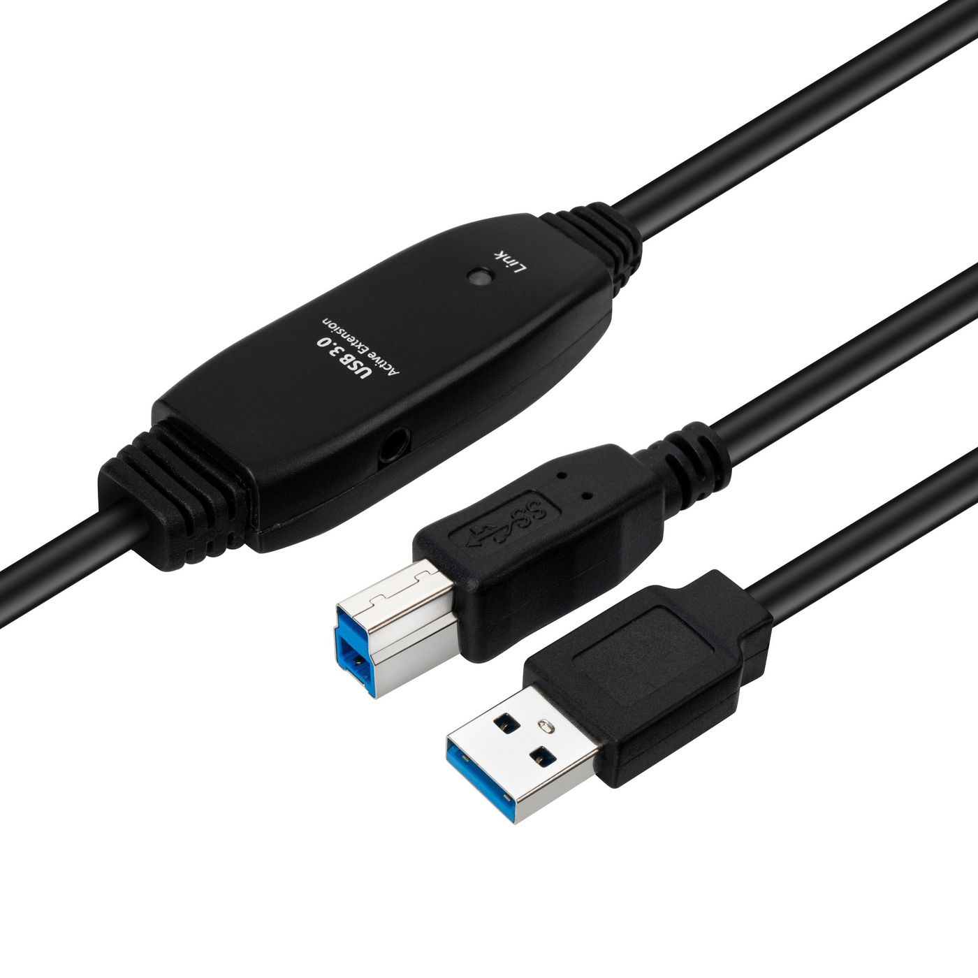 MicroConnect USB-Kabel USB 3.2 Gen 1 USB-A auf USB-B 7 m aktiv Schwarz