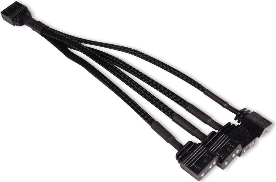 Alphacool Y-Splitter aRGB 3-Pin auf 4x 3-Pin 15cm - schwarz (18710)