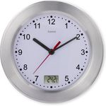Hama Badezimmeruhr Mauritius, Wanduhr mit Thermometer, ohne Ticken, Ø 17 cm, (00185889)