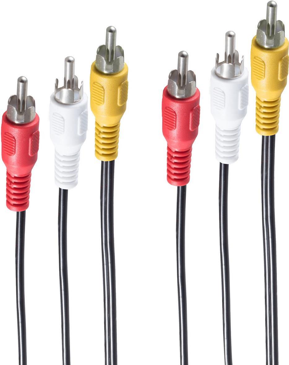 shiverpeaks ®-BASIC-S--Video Cinch Kabel-3 Cinchstecker auf 3 Cinchstecker, 1xVideo, 2xAudio, 2,0m (BS90024)