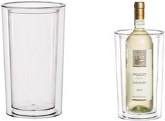 APS Flaschenkühler PURE, SAN-Kunststoff, transparent doppelwandiger Kunststoffkörper für beste Isolierung, - 1 Stück (36063)