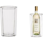 APS Flaschenkühler PURE, SAN-Kunststoff, transparent doppelwandiger Kunststoffkörper für beste Isolierung, - 1 Stück (36063)