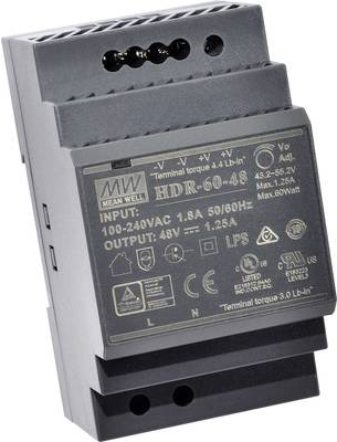 Mean Well HDR-60-48 Hutschienen-Netzteil (DIN-Rail) 48 V/DC 1.25 A 60 W 1 x (HDR-60-48)