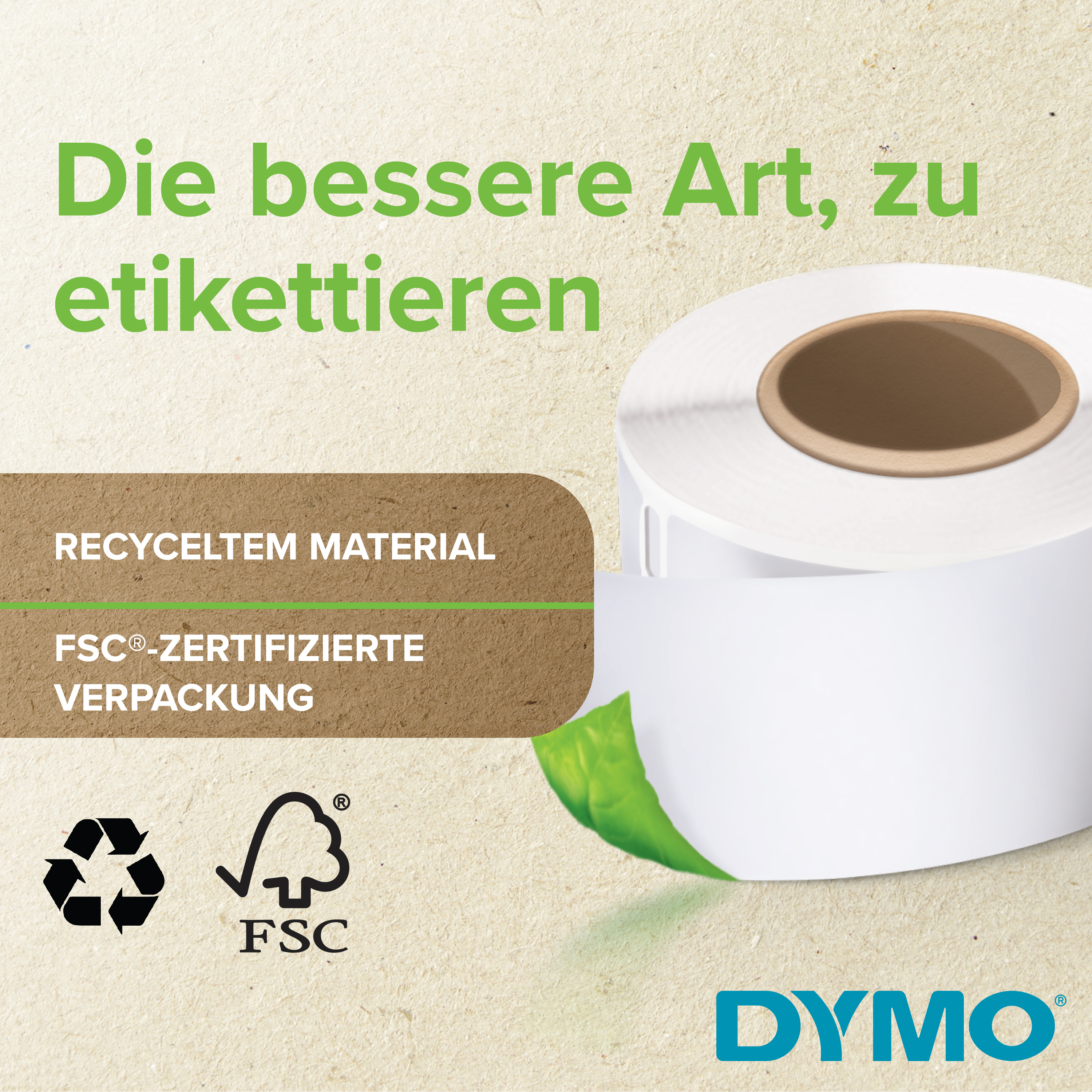 DYMO LabelWriter DURABLE Etiketten 25 x 54 mm Weiß