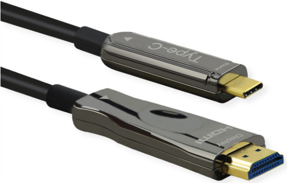ROLINE 14.01.3474 Videokabel-Adapter 30 m HDMI Typ A (Standard) USB Typ-C Schwarz (14.01.3474)