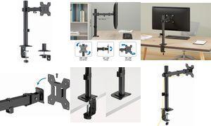 LogiLink Monitorhalterung, Armlänge: 202 mm, schwarz mit Klemme, für Montitore 43,18 cm (BP0215)