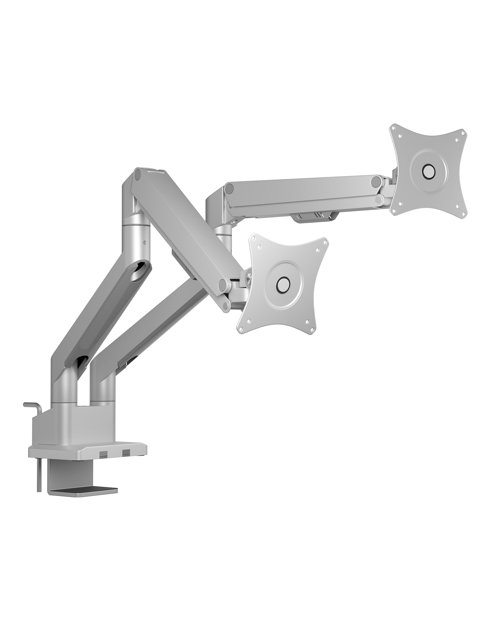 ICY BOX IB-MS524-T Monitorständer für 2 Monitore bis 32" VESA 75x75/100x100 mm 9 kg Silber/Grau
