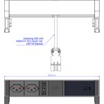 Bachmann DESK2 Steckdosenleiste Farbe schwarz, ähnlich RAL9005 mit erhöhtem Berührungsschutz 2xCH T13 Steckdosen Schweiz, schwarz 1x Thermosicherung 10A 1xUSB C 60W Charger Zuleitung 0,2m H05VV-F3G1,5mm² schwarz mit GST18i3 Stecker inkl. Haltewinkel Logo (902.970)
