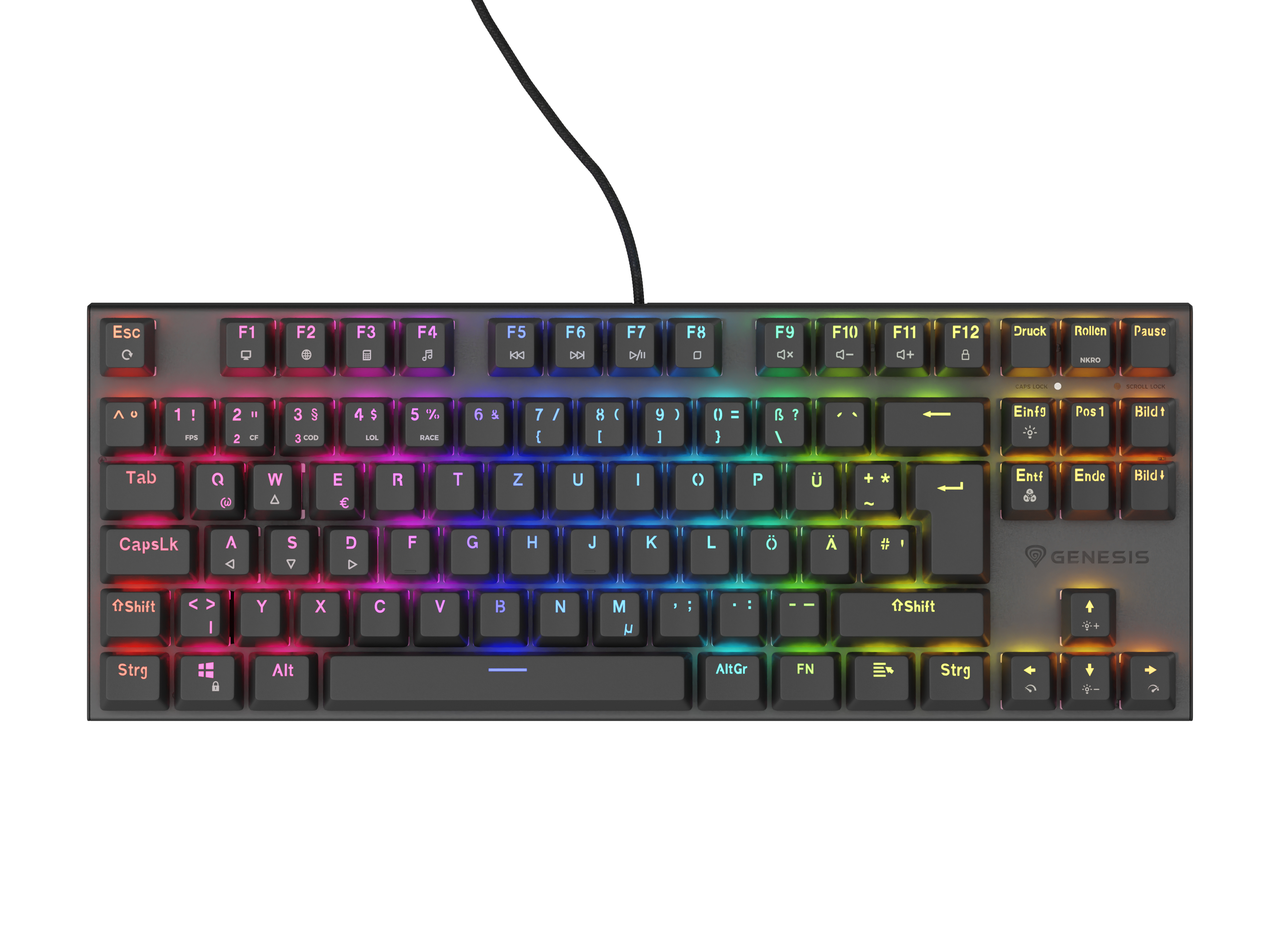 Genesis THOR 303 TKL Silent Gaming-Tastatur mechanisch USB RGB QWERTZ Schwarz