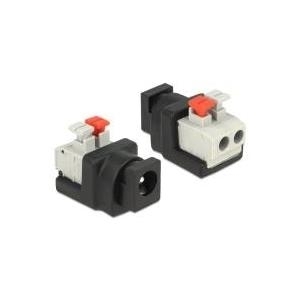 Delock Adapter DC 5,5 x 2,1 mm Buchse > Terminalblock mit Drucktasten 2 Pin (65524)