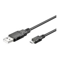 Wentronic Goobay USB 2.0 Hi-Speed Kabel, Schwarz, 0.6 m - geeignet für Geräte mit Micro-USB Anschluss (93922)