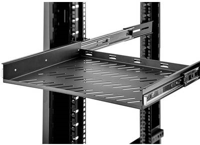 Renkforce RF-3432148 48,30cm (19")  Netzwerkschrank-Geräteboden 1 HE Ausziehbar Geeignet für Schranktiefe: ab 400 mm Schwarz (RF-3432148)