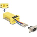 Delock D-Sub 9 Pin Stecker zu RJ12 Buchse Montagesatz gelb (67076)