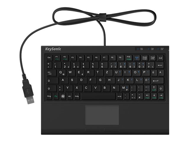 KeySonic ACK-3410 Mini-Tastatur mit Touchpad USB US Schwarz