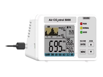 TFA AIRCO2NTROL 5000 Thermo-Hygro-CO2-Messgerät, Kabelgebunden, Weiß