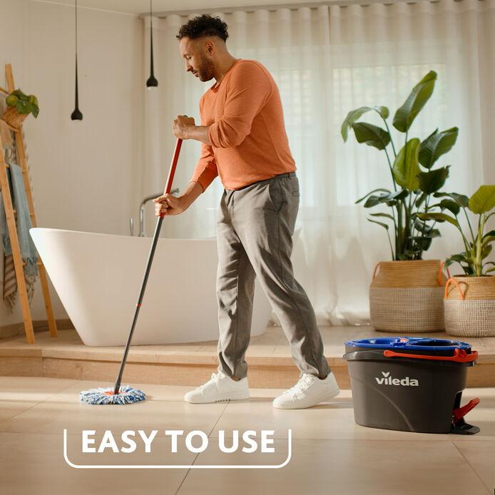 Vileda H2PRO Spin Mop System Zweitanksystem 6000 ml Mikrofaser Schwarz, Blau, Rot