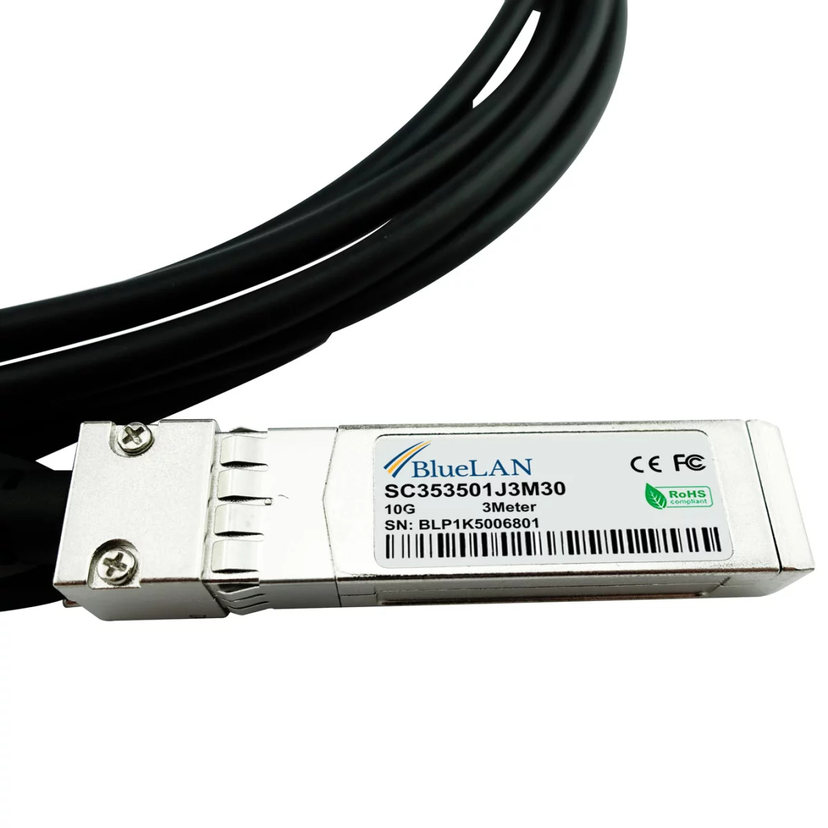 BlueOptics BlueLAN CBL-10GSFP-DAC-1.5M kompatibles DAC SFP+ Kabel 1,5 m 10 Gbit/s Schwarz
