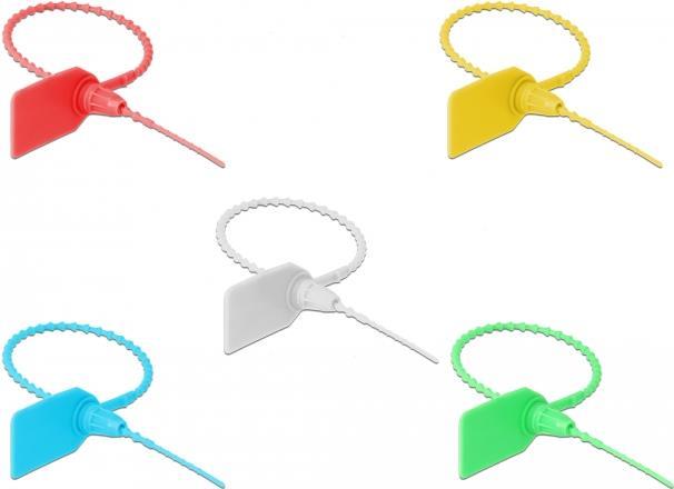 Delock Kabelbinder mit Beschriftungsfeld L 250 x B 2,7 mm 10 Stück farbig sortiert (18827)