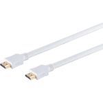 S/CONN maximum connectivity HDMI Anschlußkabel-HDMI A-Stecker auf HDMI A-Stecker, vergoldete Kontakte, ULTRA HD, 3D, HEAC, weiß mit weißen Low Density Nylon Mantel, 1,0m (77470-WLDN)