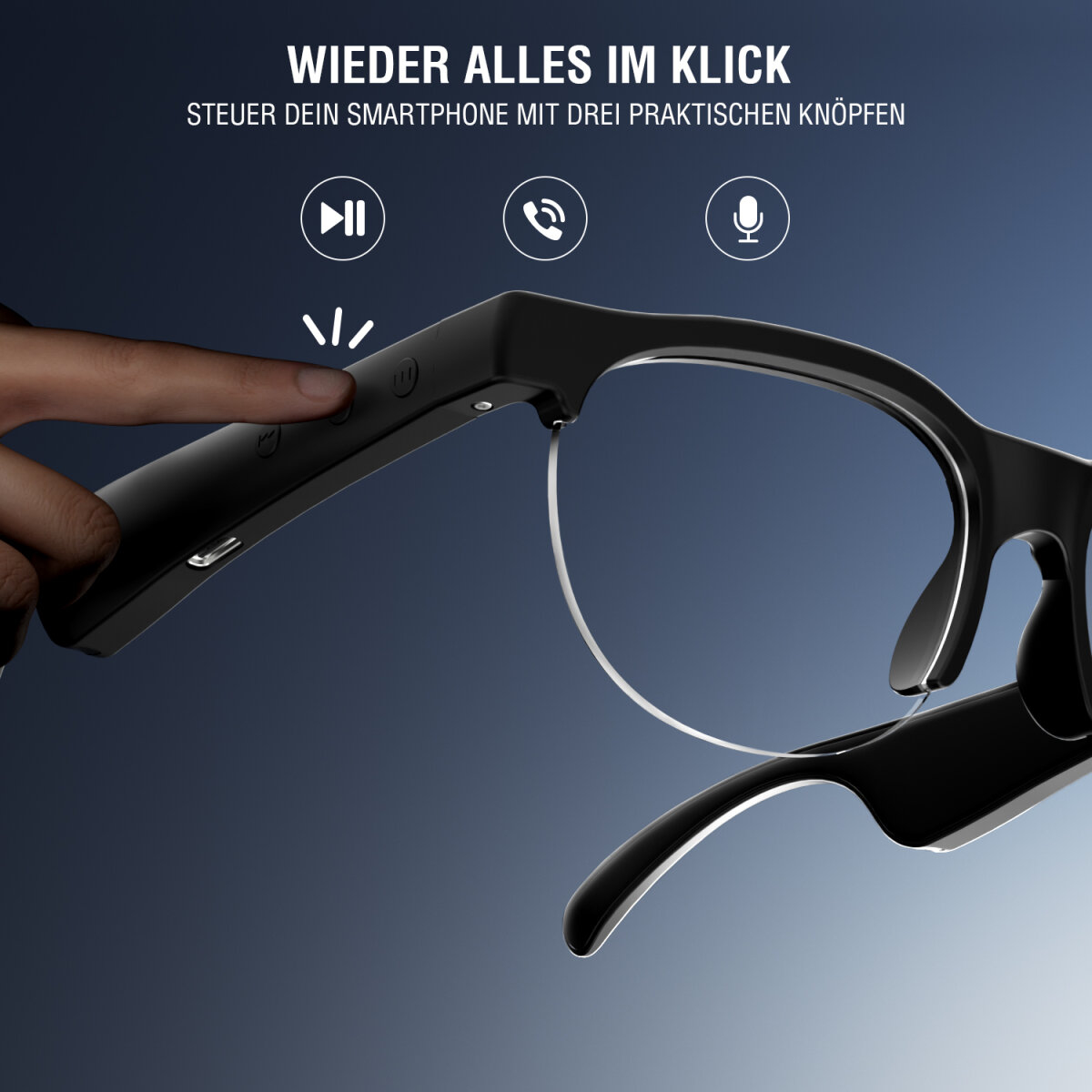 4smarts SoundGlasses Sport 2 Smart Glasses Bluetooth Schwarz
