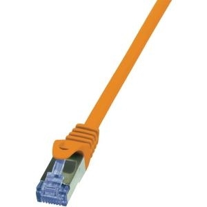 Logilink RJ45 Netzwerk Anschlusskabel CAT 6A S/FTP [1x RJ45-Stecker - 1x RJ45-Stecker] 0.50 m Orange Flammwid (CQ3028S)