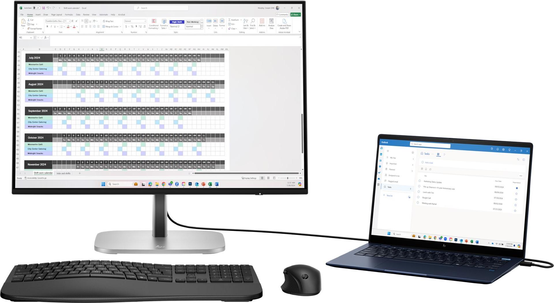 HP Series 5 Pro 524pn 24" WUXGA IPS LED-Monitor Jet Black, Silber (Halter)