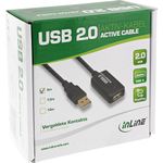 InLine® USB 2.0 Aktiv-Verlängerung, mit Signalverstärkung "Repeater", Stecker A an Buchse A, 5m (34605I)