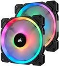 Corsair LL Series LL140 RGB Dual Light Loop - Gehäuselüfter - 140 mm - weiß, Blau, Gelb, Rot, grün, orange, violett (Packung mit 2)
