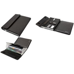 Alassio Fächermappe RPET, A4, recyceltes PET, anthrazit 13 Fächer, Reißverschluss, 4 Visitenkartenfächer, 3 Stift - 1 Stück (46223)