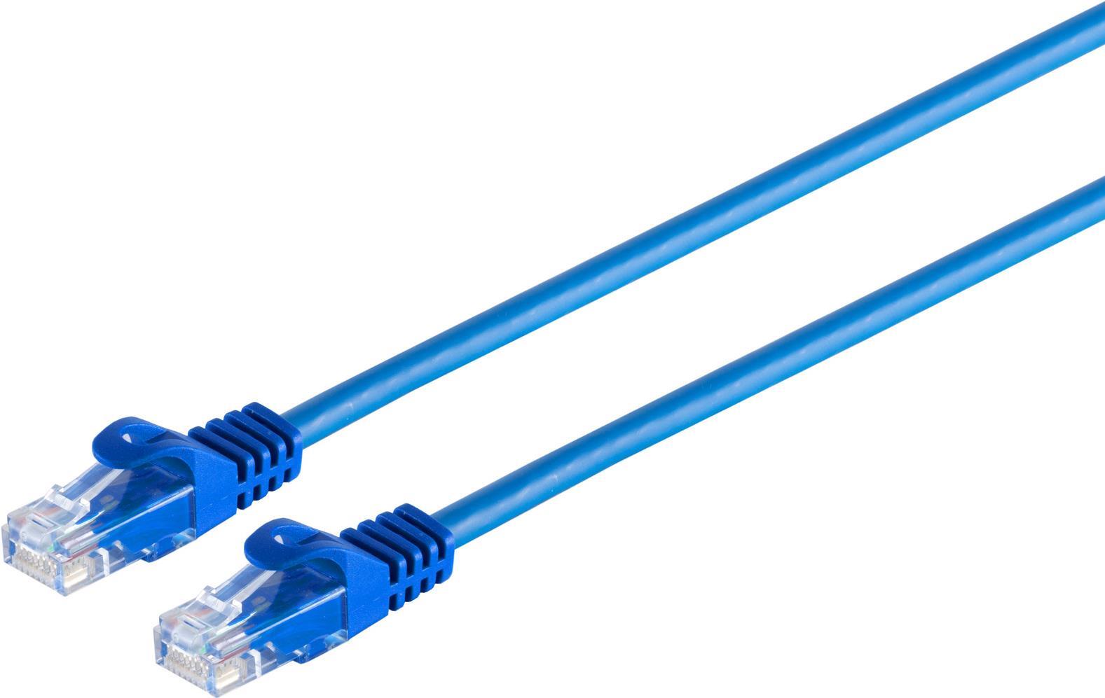 S/CONN maximum connectivity Netzwerkkabel-RJ45 Patchkabel U/UTP mitCat.7 Rohkabel blau 1m (08-35021)