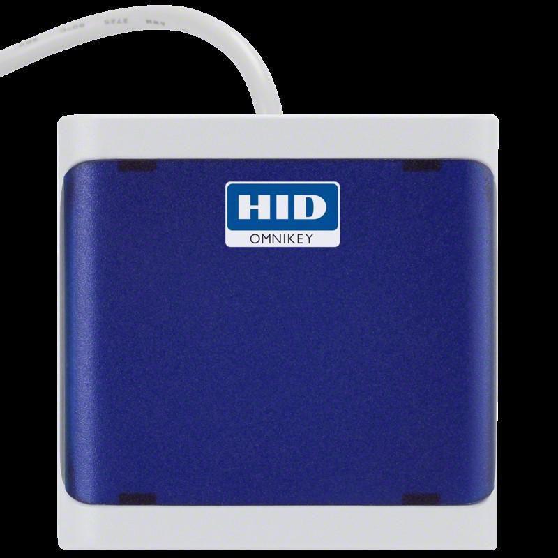 HID OMNIKEY 5022 CL (Dark Blue) - Short 13cm Lead- USB A Standard Plug- Contactless only (13.56 MHZ) reader- CCID compliant- Optional Card Retainer and Mounting Accessories- MOQ 10 and multiples of 10 (R50220319-DB)